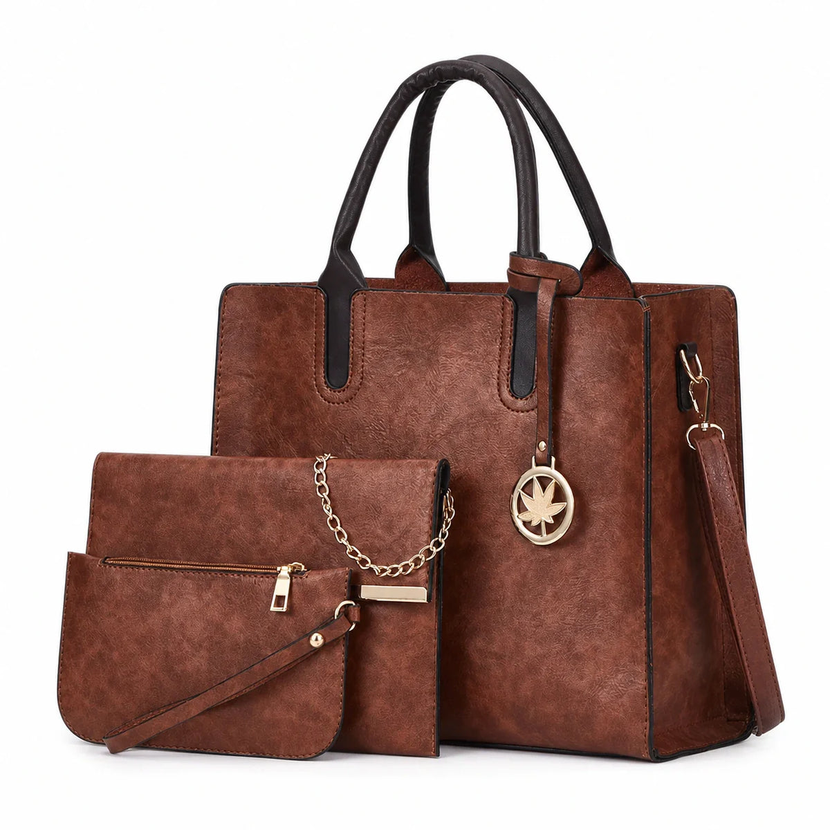 Leather Retro 3-Piece Handbag Set - Liora