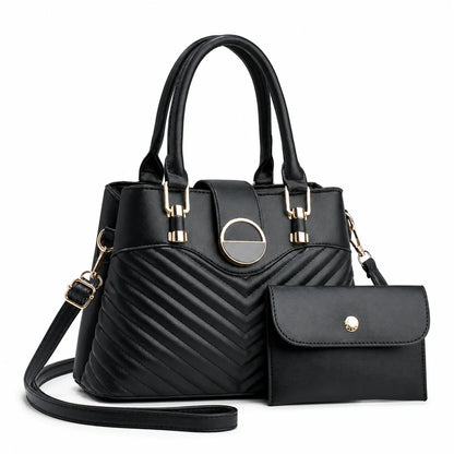Soft Leather Tote & Crossbody Set - Elara