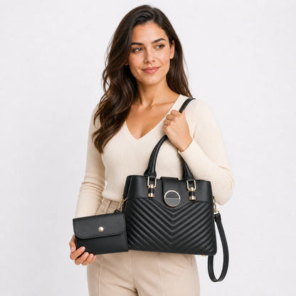 Soft Leather Tote & Crossbody Set - Elara