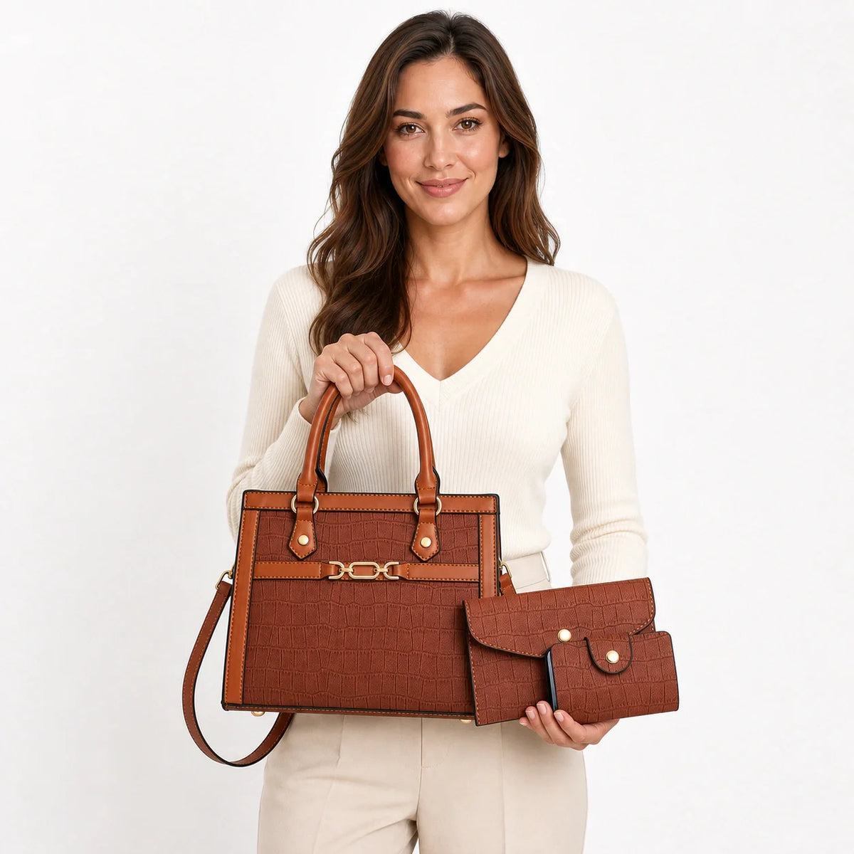 Leather Tote Set - Vela