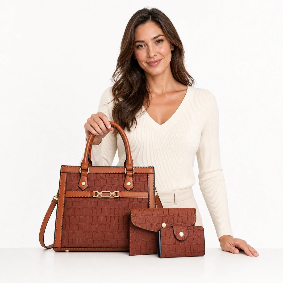 Leather Tote Set - Vela