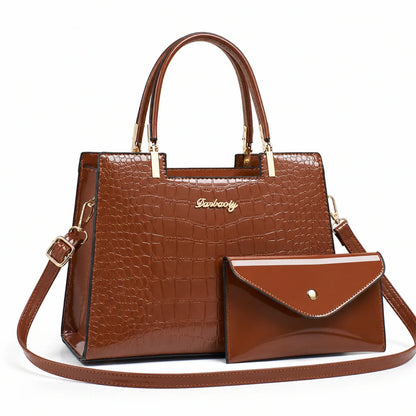 Leather Handbag and Wallet Set - Aura