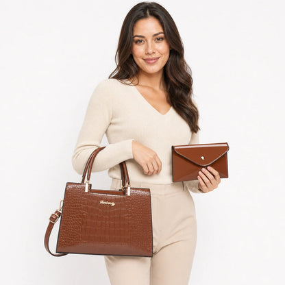 Leather Handbag and Wallet Set - Aura