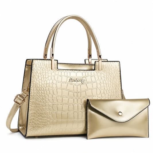 Leather Handbag and Wallet Set - Aura