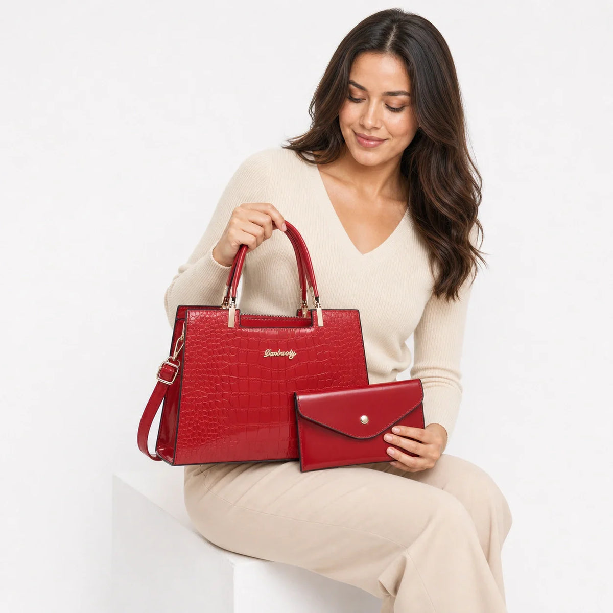 Leather Handbag and Wallet Set - Aura