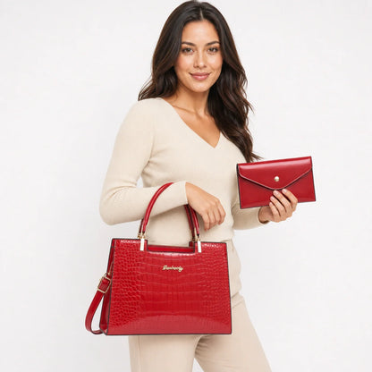 Leather Handbag and Wallet Set - Aura