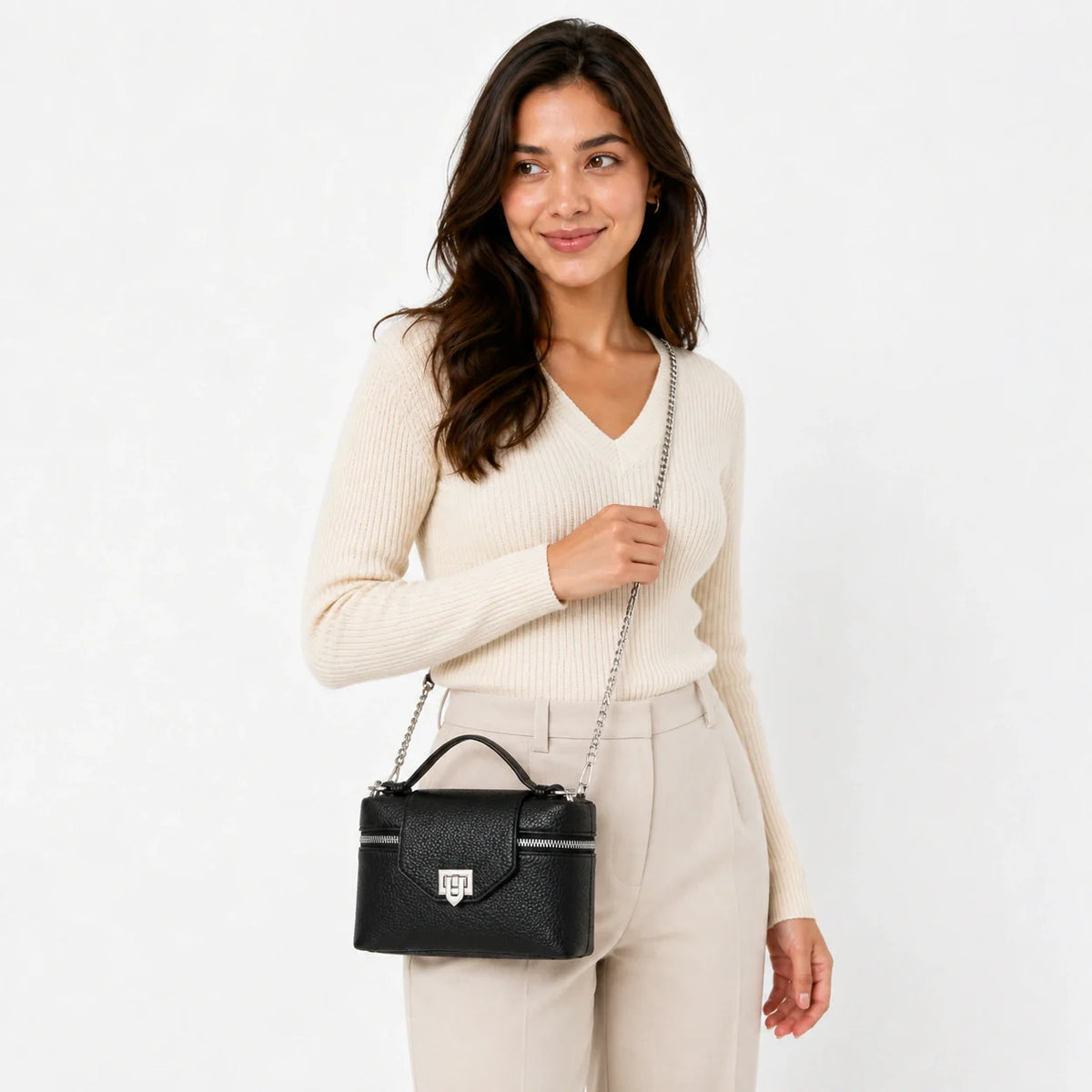 Mini Bag in Leather - Fleur