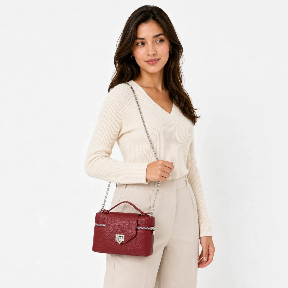 Mini Bag in Leather - Fleur