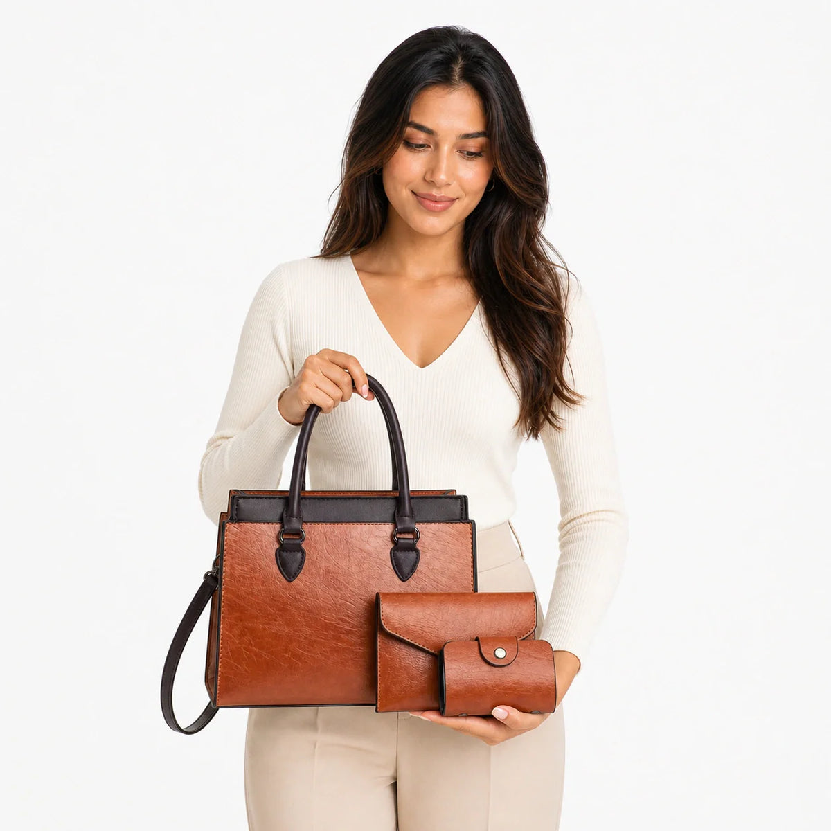 Leather Crossbody Set - Vela