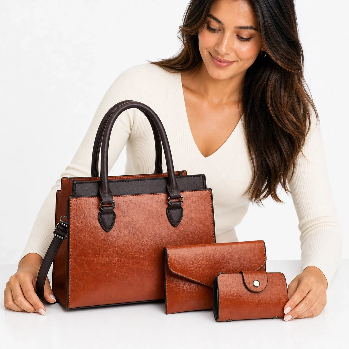 Leather Crossbody Set - Vela