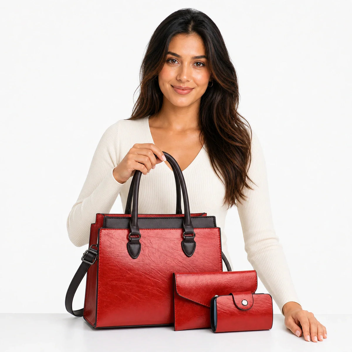 Leather Crossbody Set - Vela