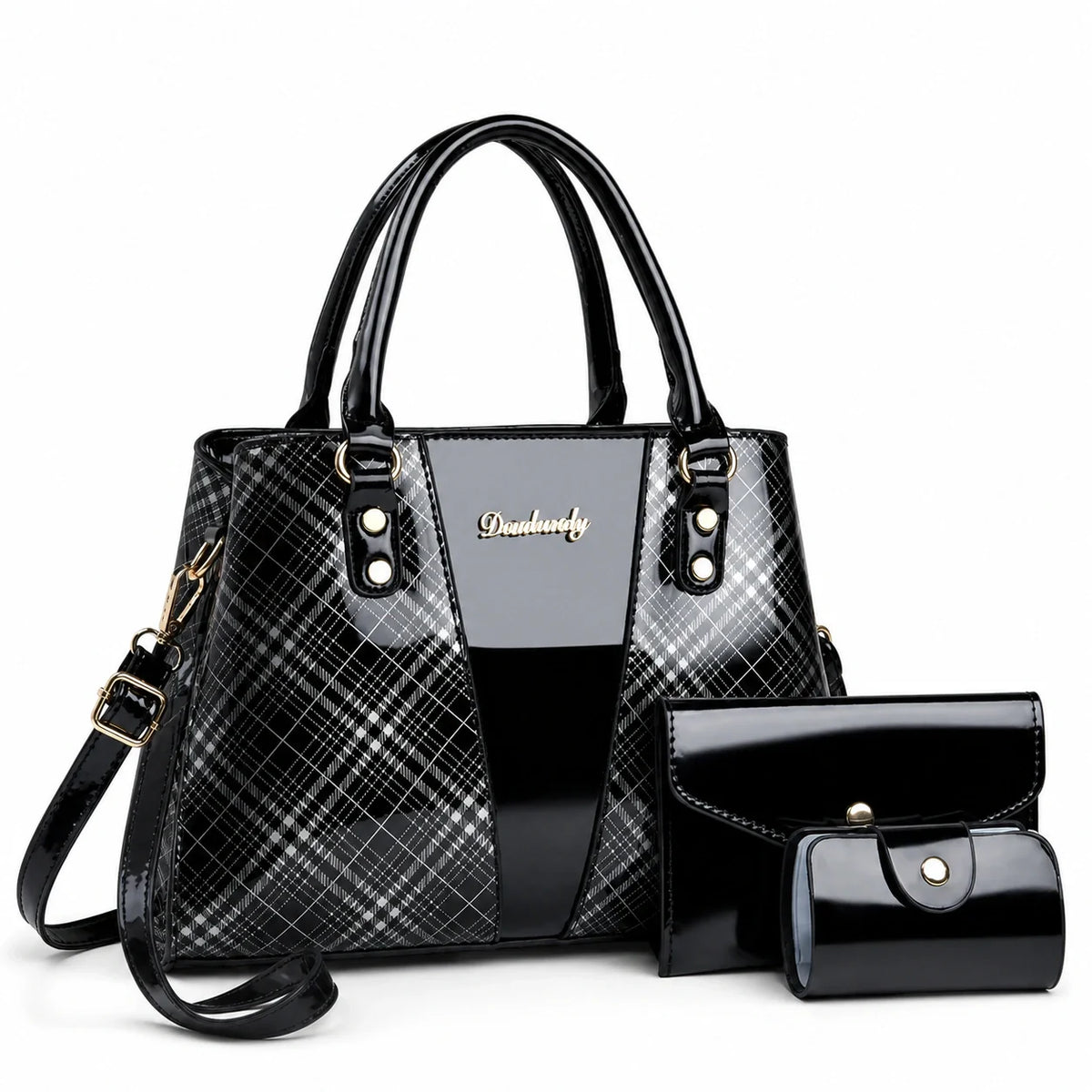 3-Piece Leather Shoulder Bag Set - Aria