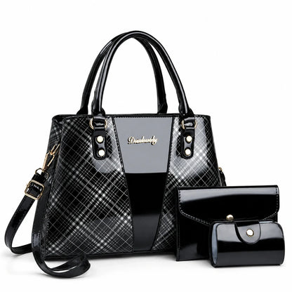 3-Piece Leather Shoulder Bag Set - Aria