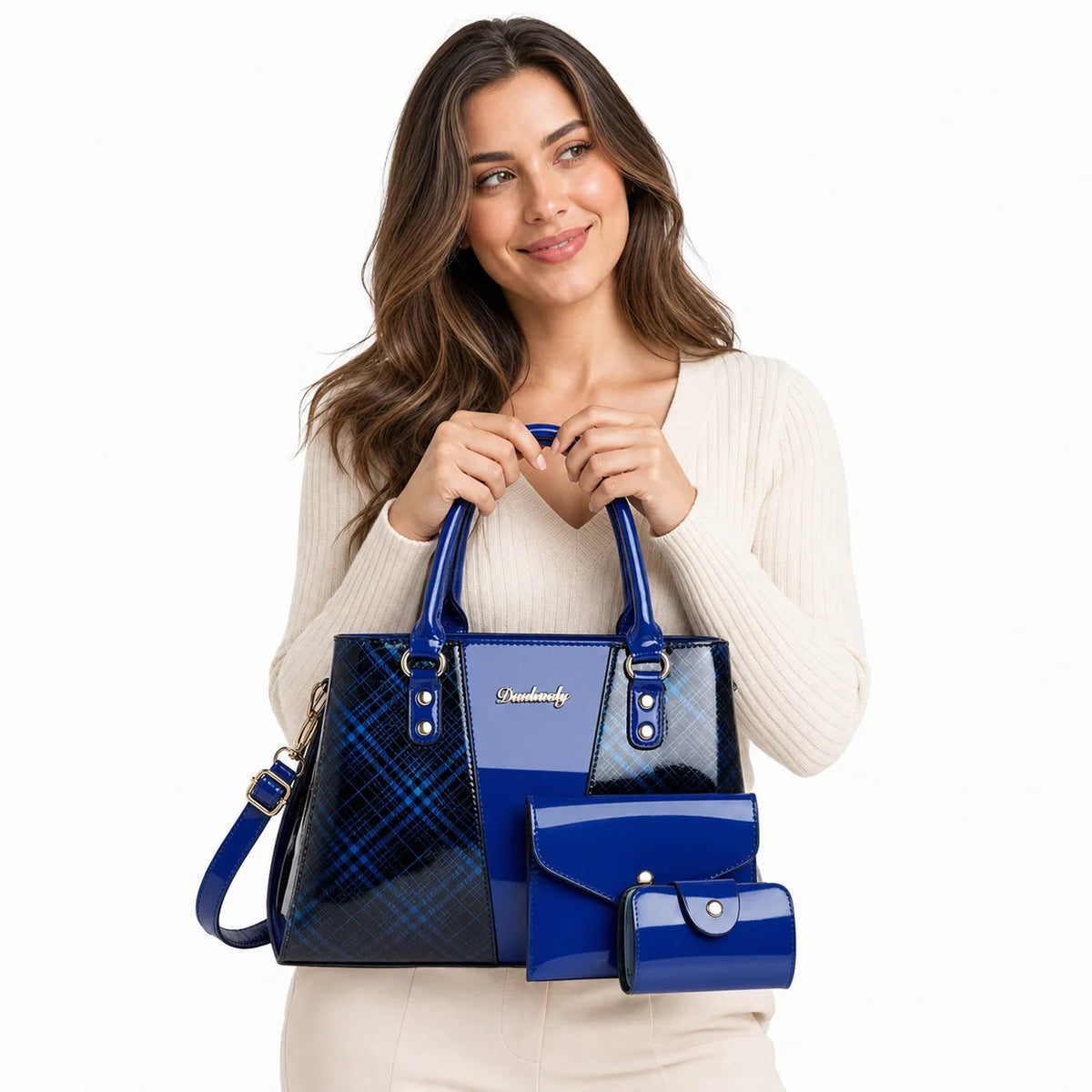 3-Piece Leather Shoulder Bag Set - Aria