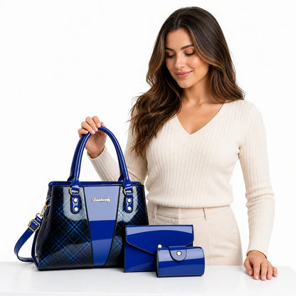 3-Piece Leather Shoulder Bag Set - Aria