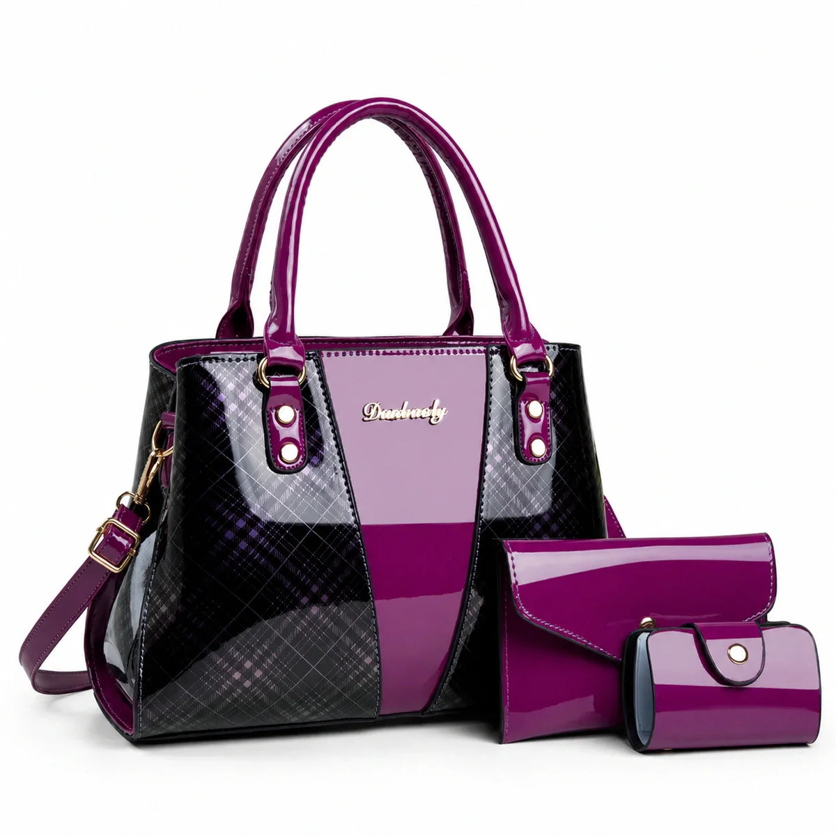 3-Piece Leather Shoulder Bag Set - Aria