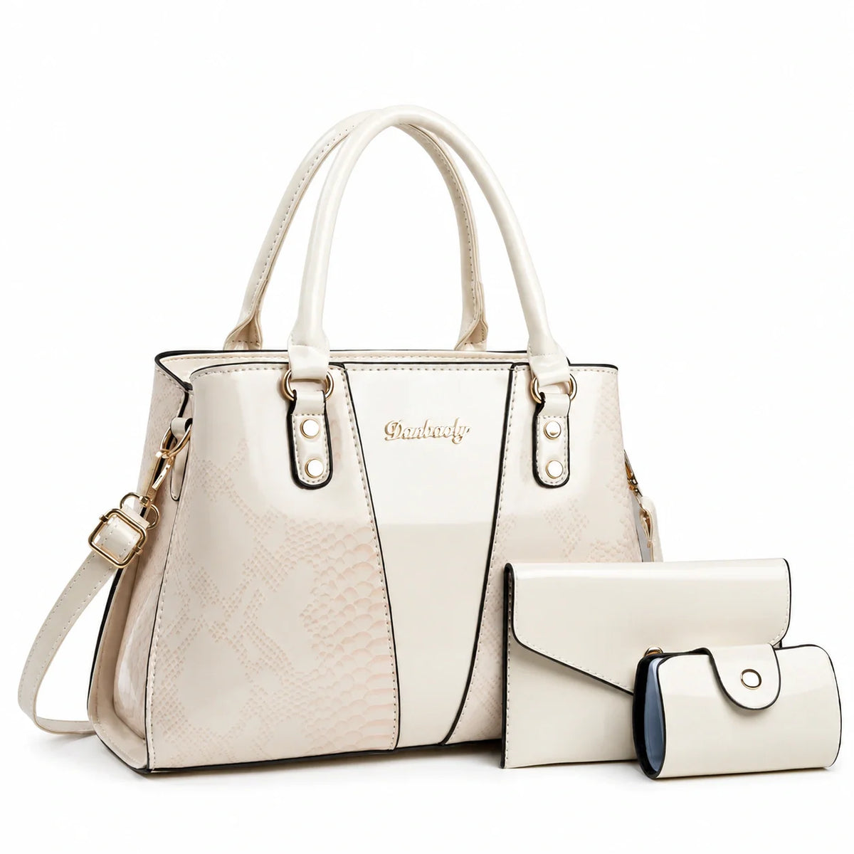 3-Piece Leather Shoulder Bag Set - Aria