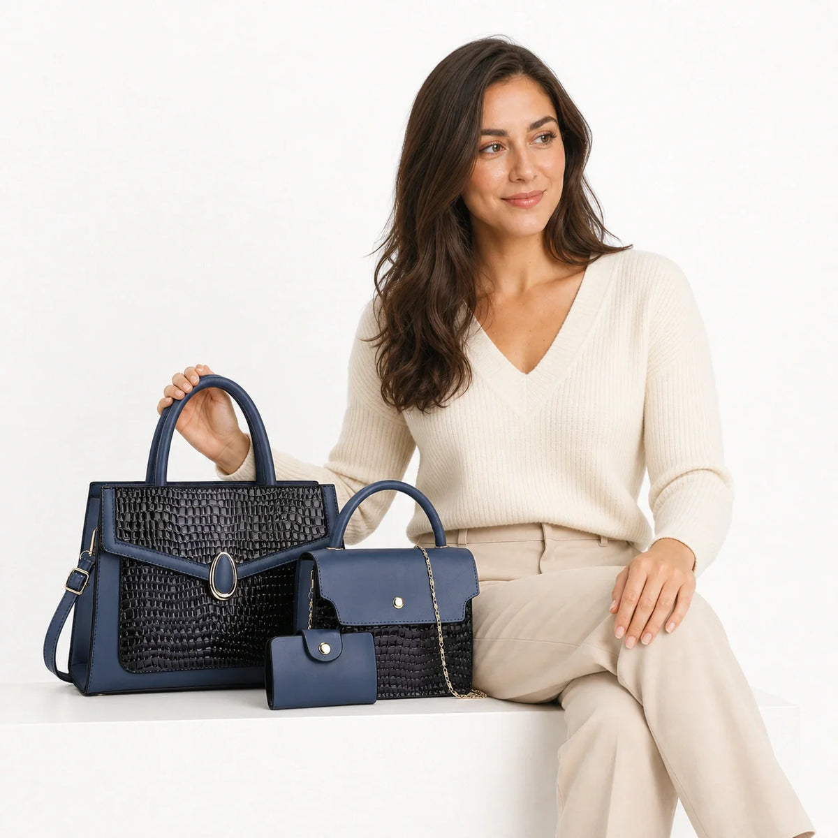 Leather Crossbody Bag Set - Kira