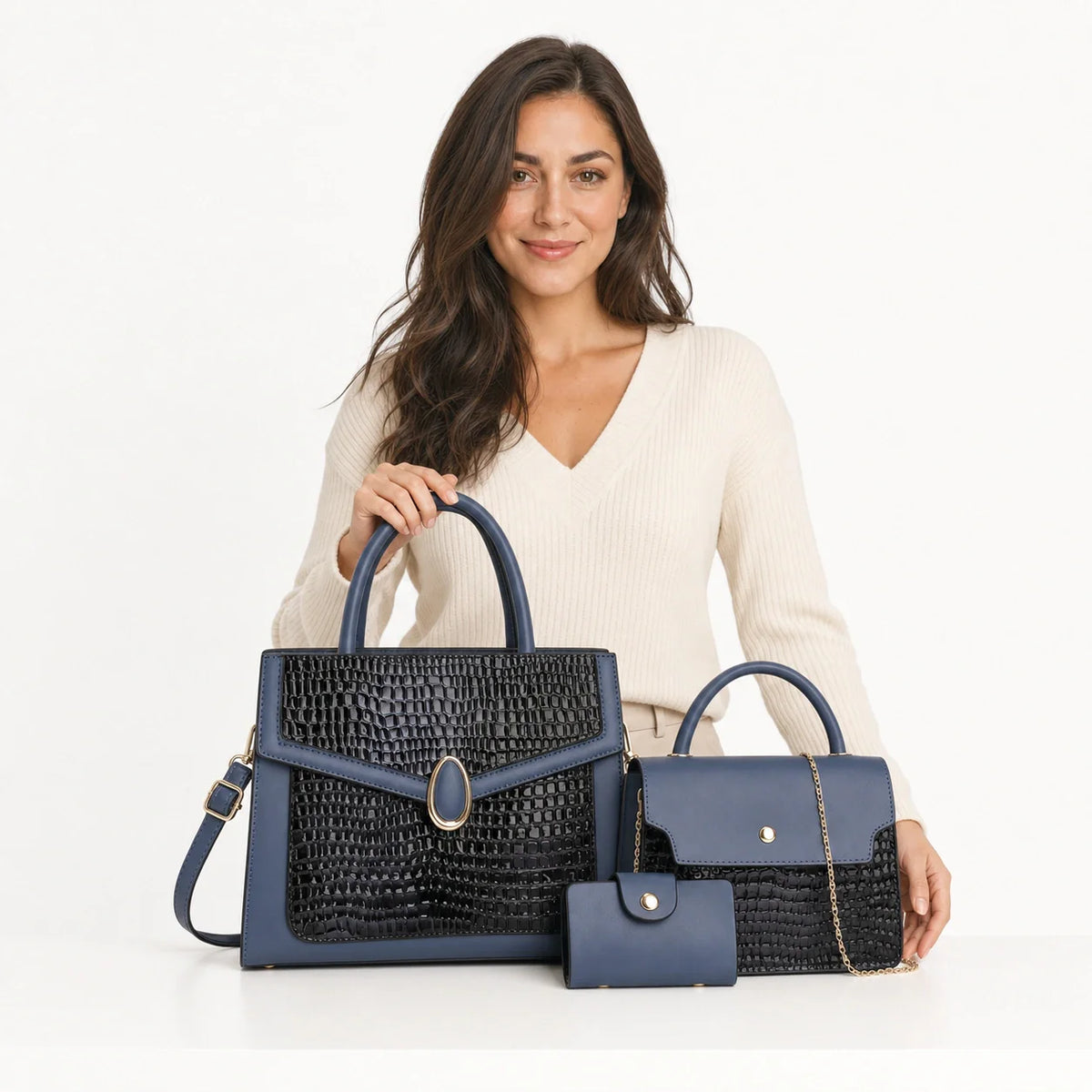 Leather Crossbody Bag Set - Kira
