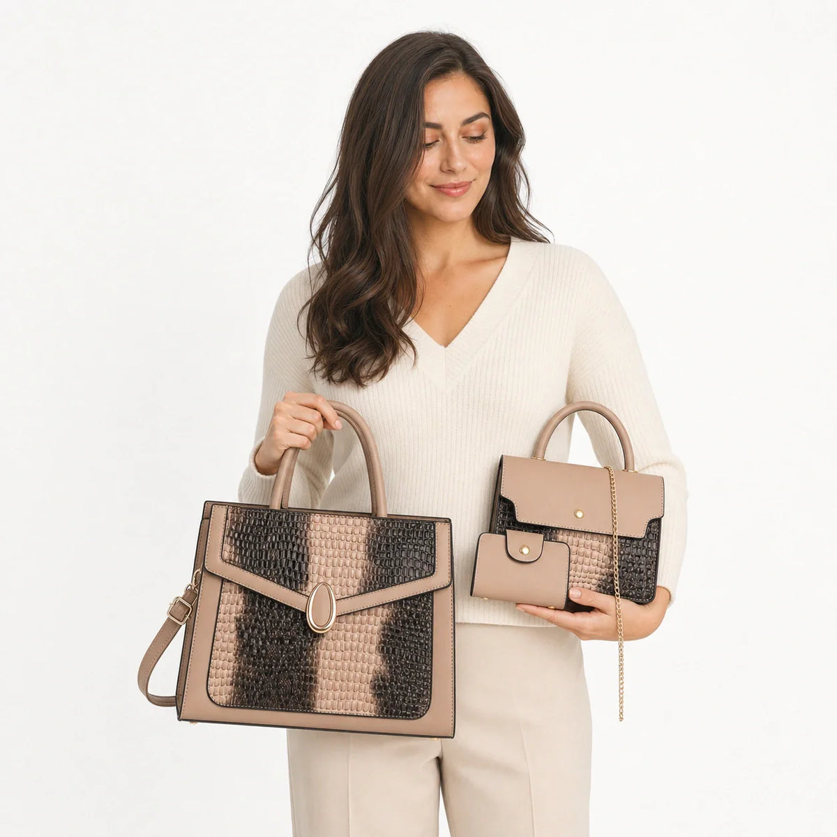 Leather Crossbody Bag Set - Kira