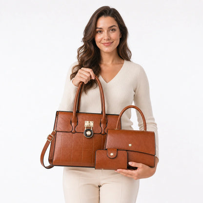 Leather Shoulder Bag Set - Niva