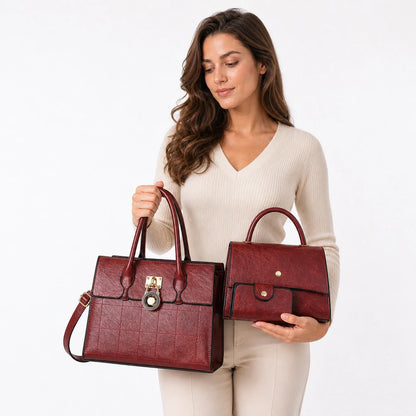 Leather Shoulder Bag Set - Niva