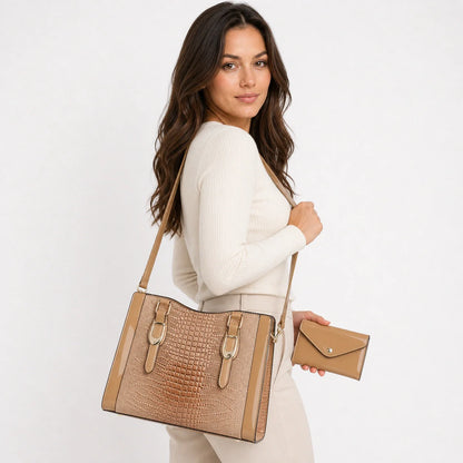 Leather Shoulder Bag Set - Vela