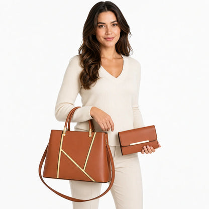 Leather Handbag and Crossbody Set - Aura
