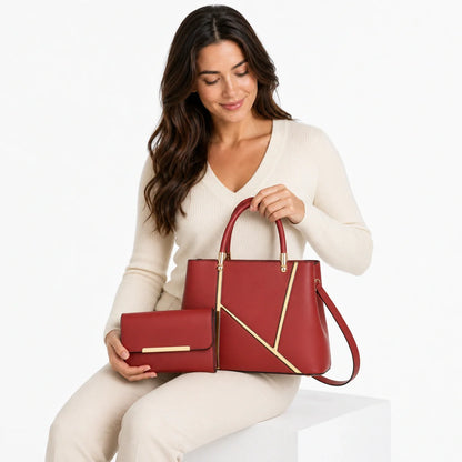 Leather Handbag and Crossbody Set - Aura