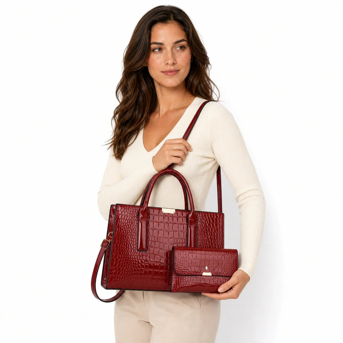 Leather Handbag Set - Mira