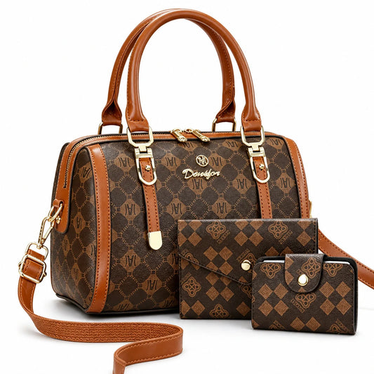 Leather Boston Bag Set - Miro