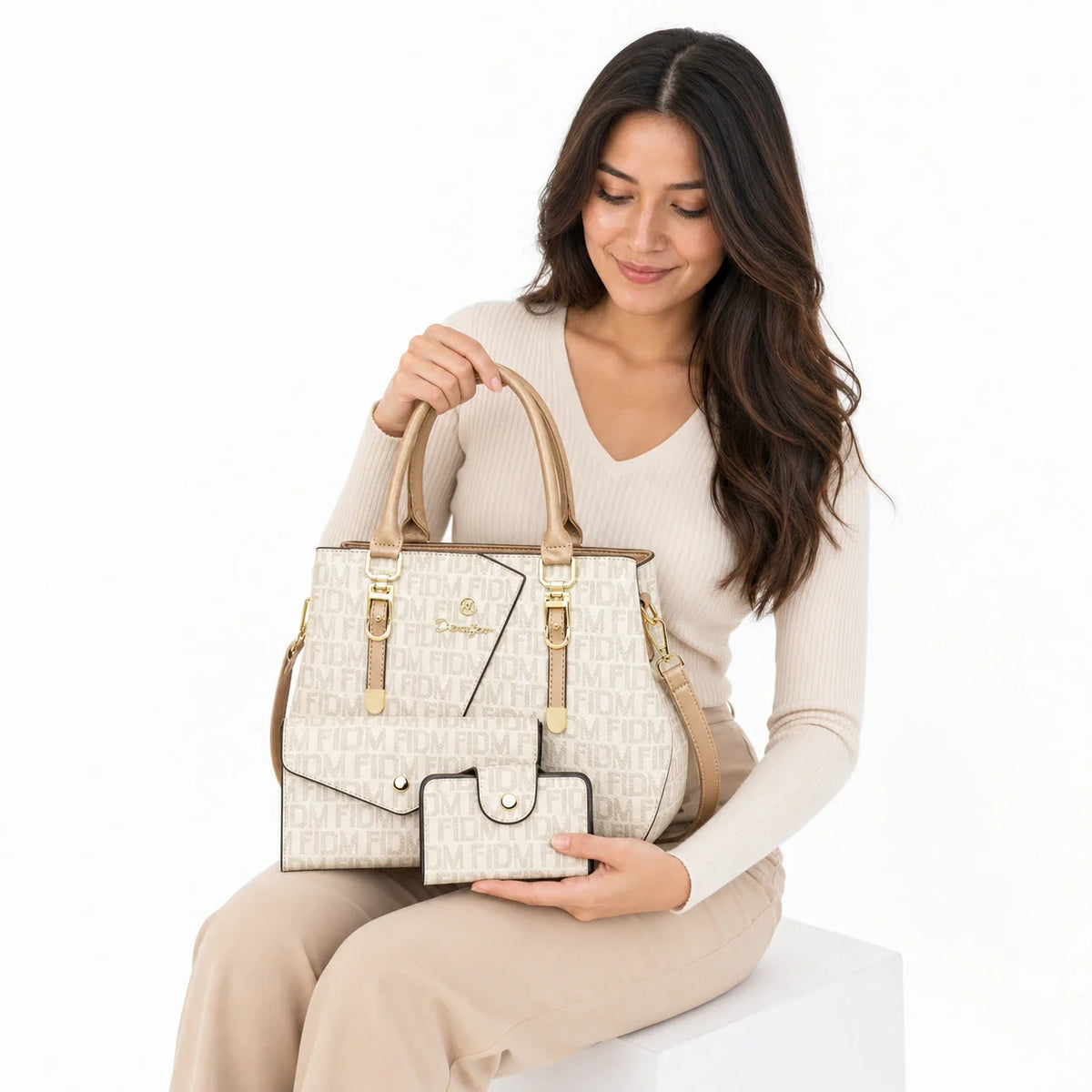 Leather Bag and Wallet Set - Cora
