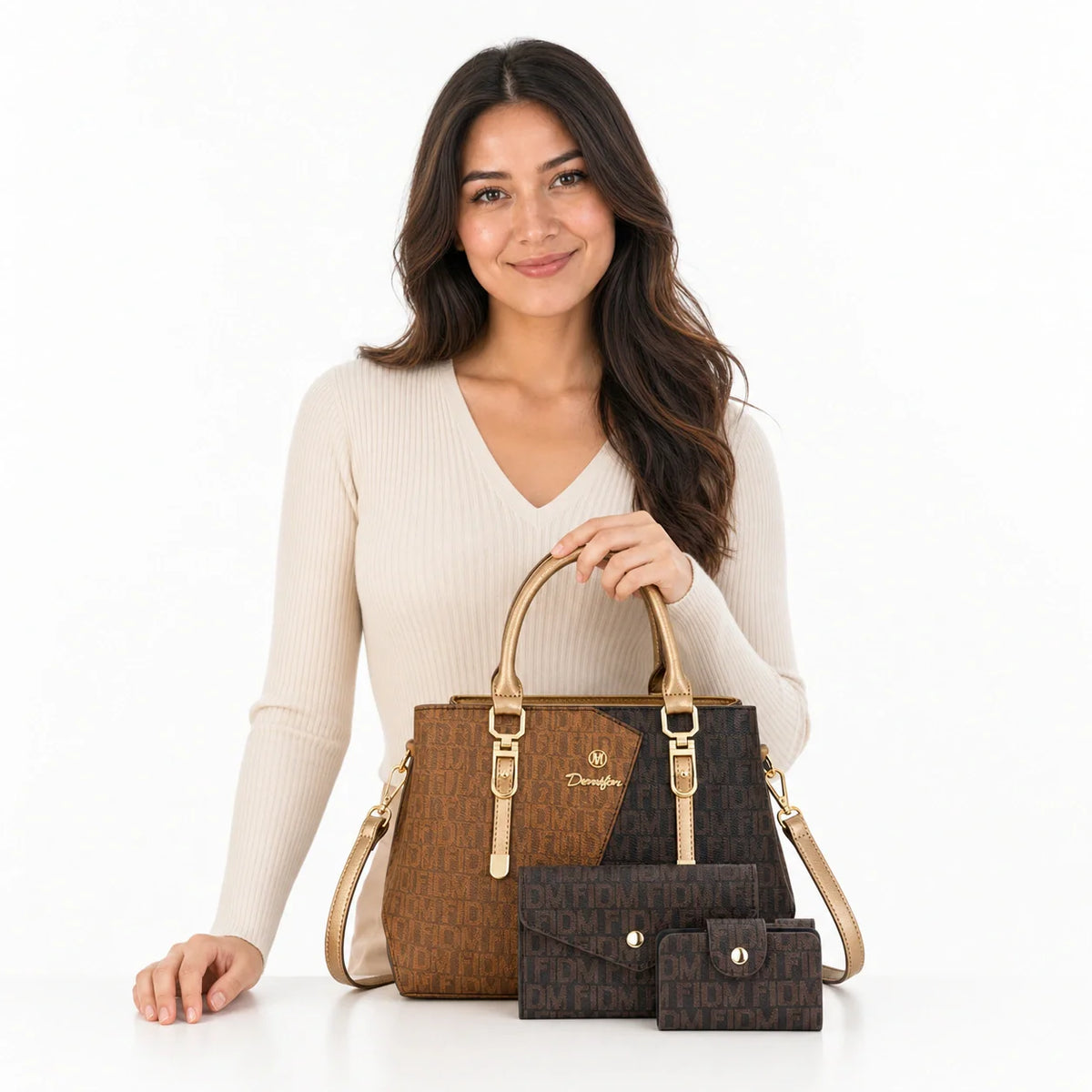Leather Bag and Wallet Set - Cora