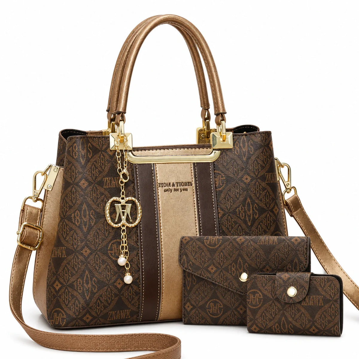 3-Piece Women's Bag Set in Printed Fabric - Nova
