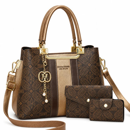 3-Piece Women's Bag Set in Printed Fabric - Nova