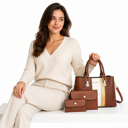 3-Piece Leather Crossbody Set - NOVA