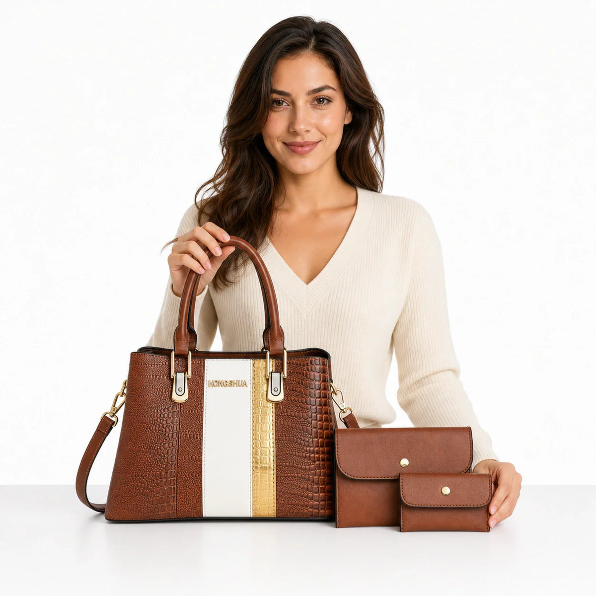 3-Piece Leather Crossbody Set - NOVA