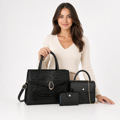 Leather Shoulder Bag Set - Vela