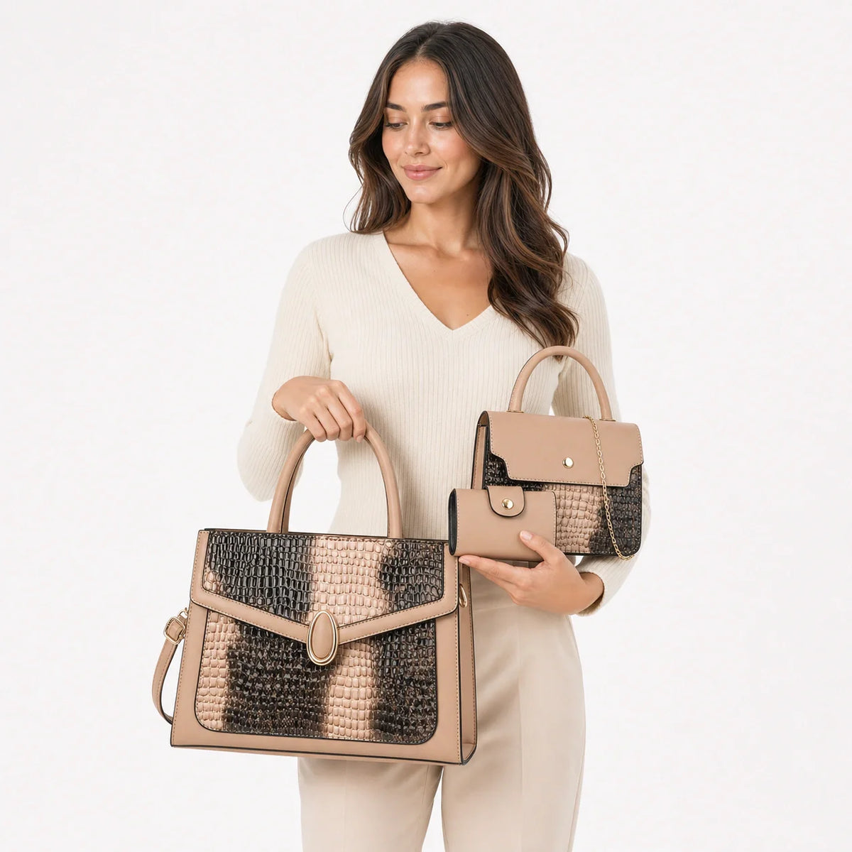 Leather Shoulder Bag Set - Vela