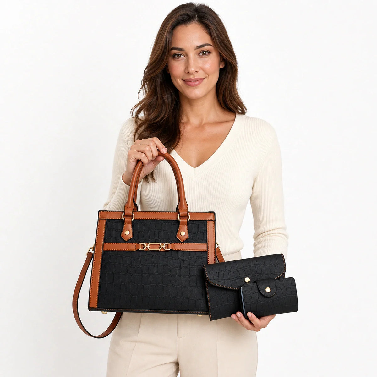 Leather Tote Set - Vela