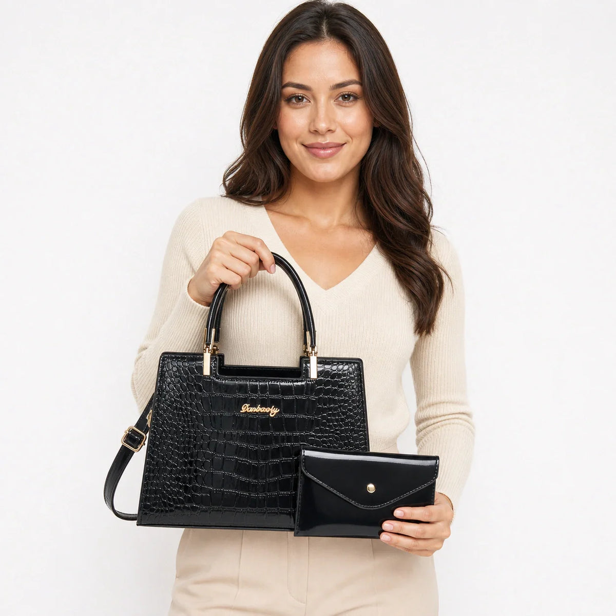 Leather Handbag and Wallet Set - Aura