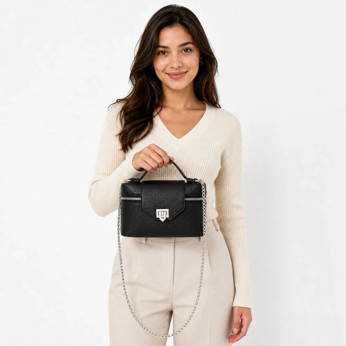 Mini Bag in Leather - Fleur