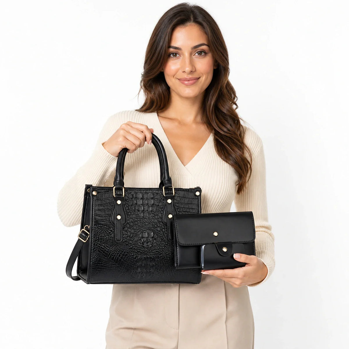 Leather 3-Piece Bag Set - Aura