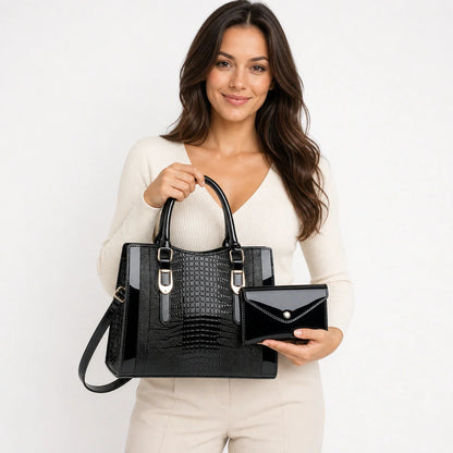 Leather Shoulder Bag Set - Vela