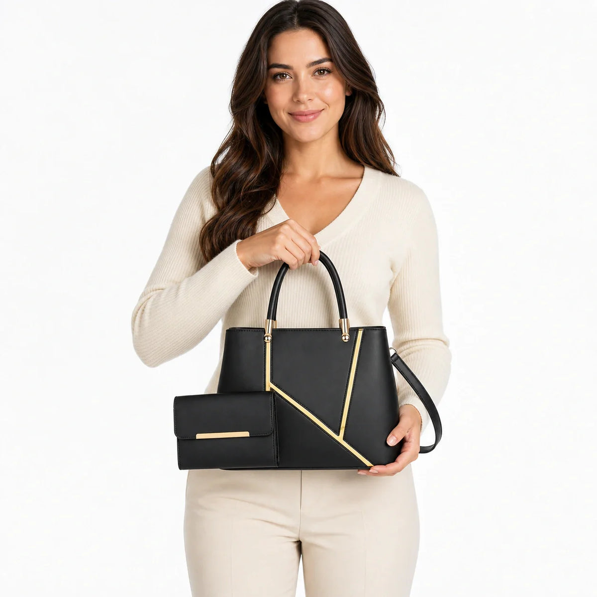 Leather Handbag and Crossbody Set - Aura