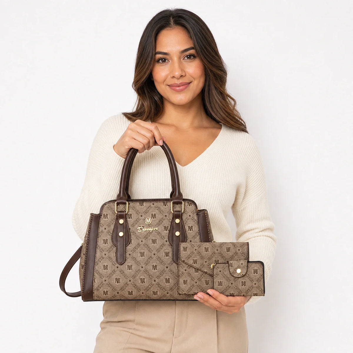 Premium Leather Handbag Set - Vela