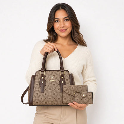 Premium Leather Handbag Set - Vela