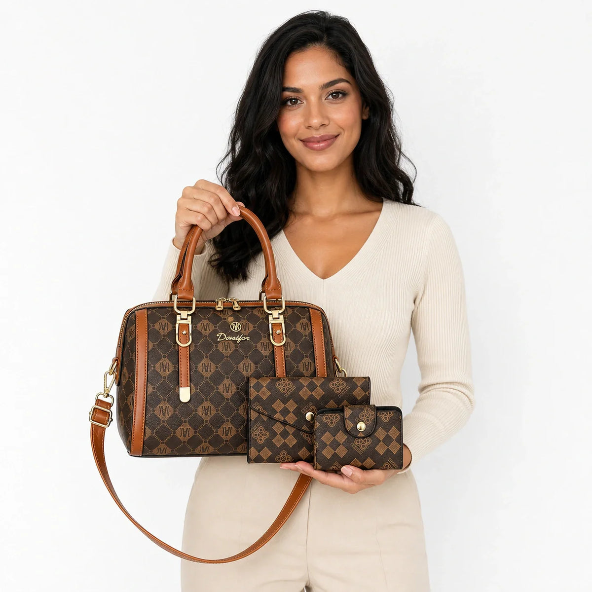 Leather Boston Bag Set - Miro
